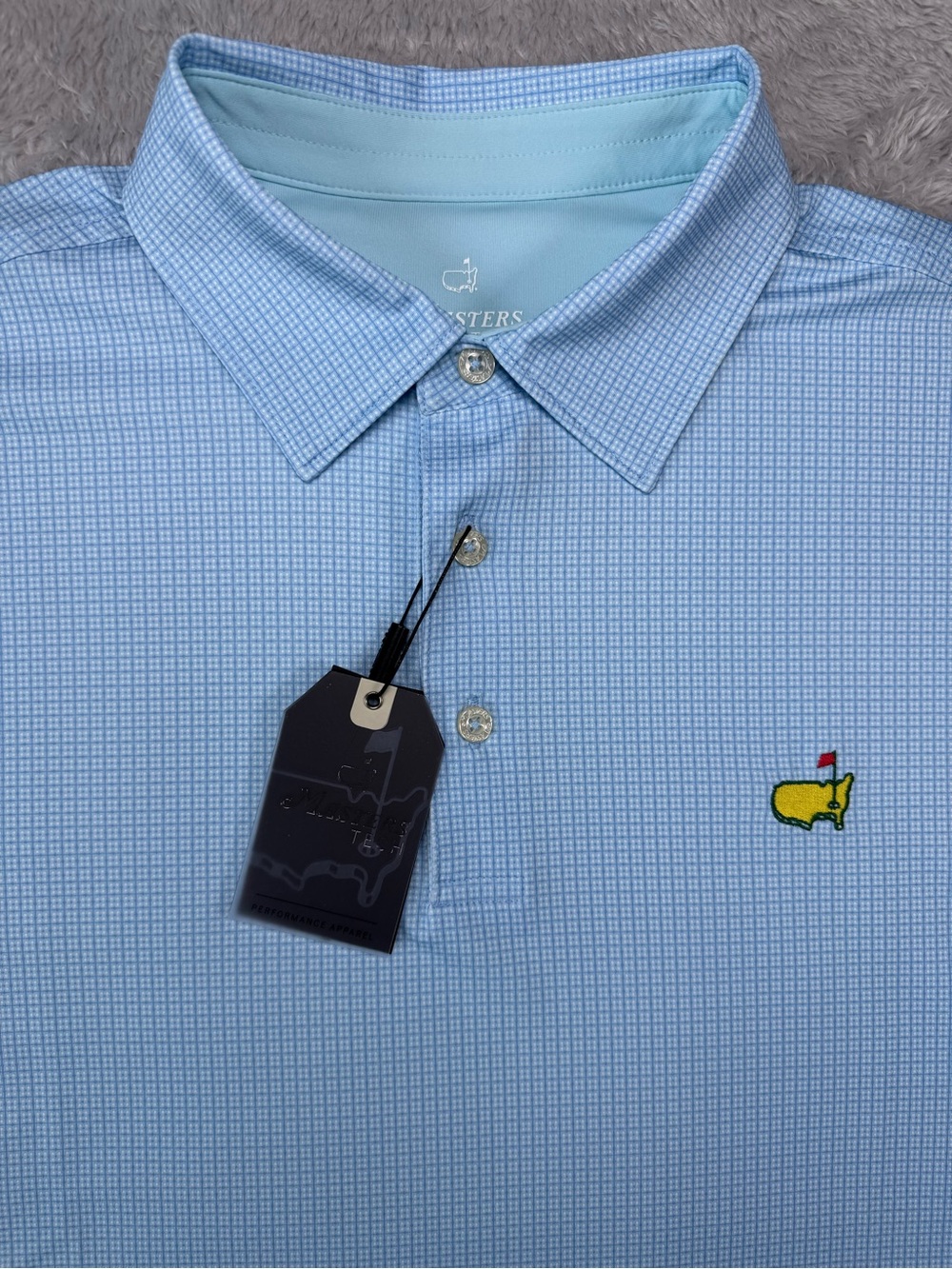 NWT Masters Tech Augusta National Golf Polo Blue Medium